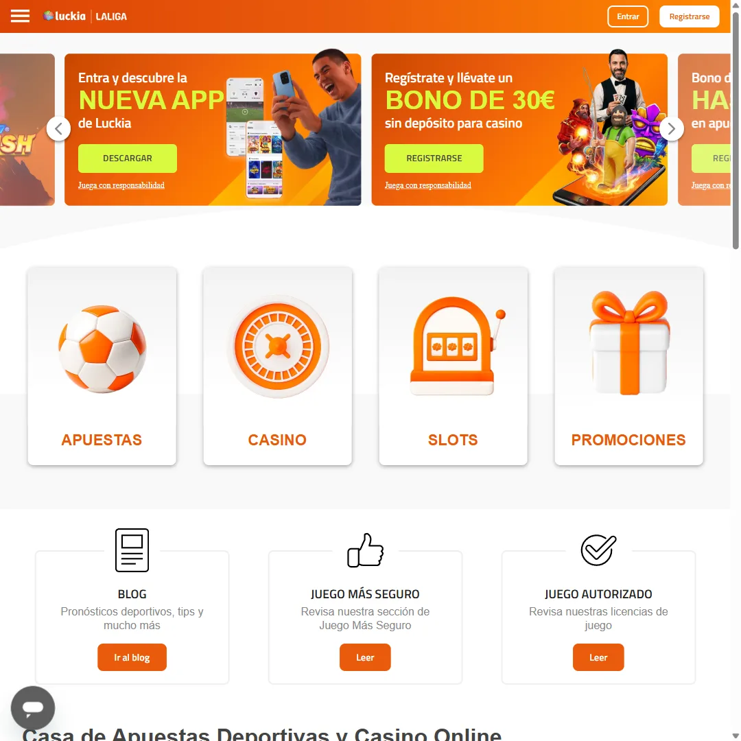 Captura oficial de la app de Luckia en la App Store española